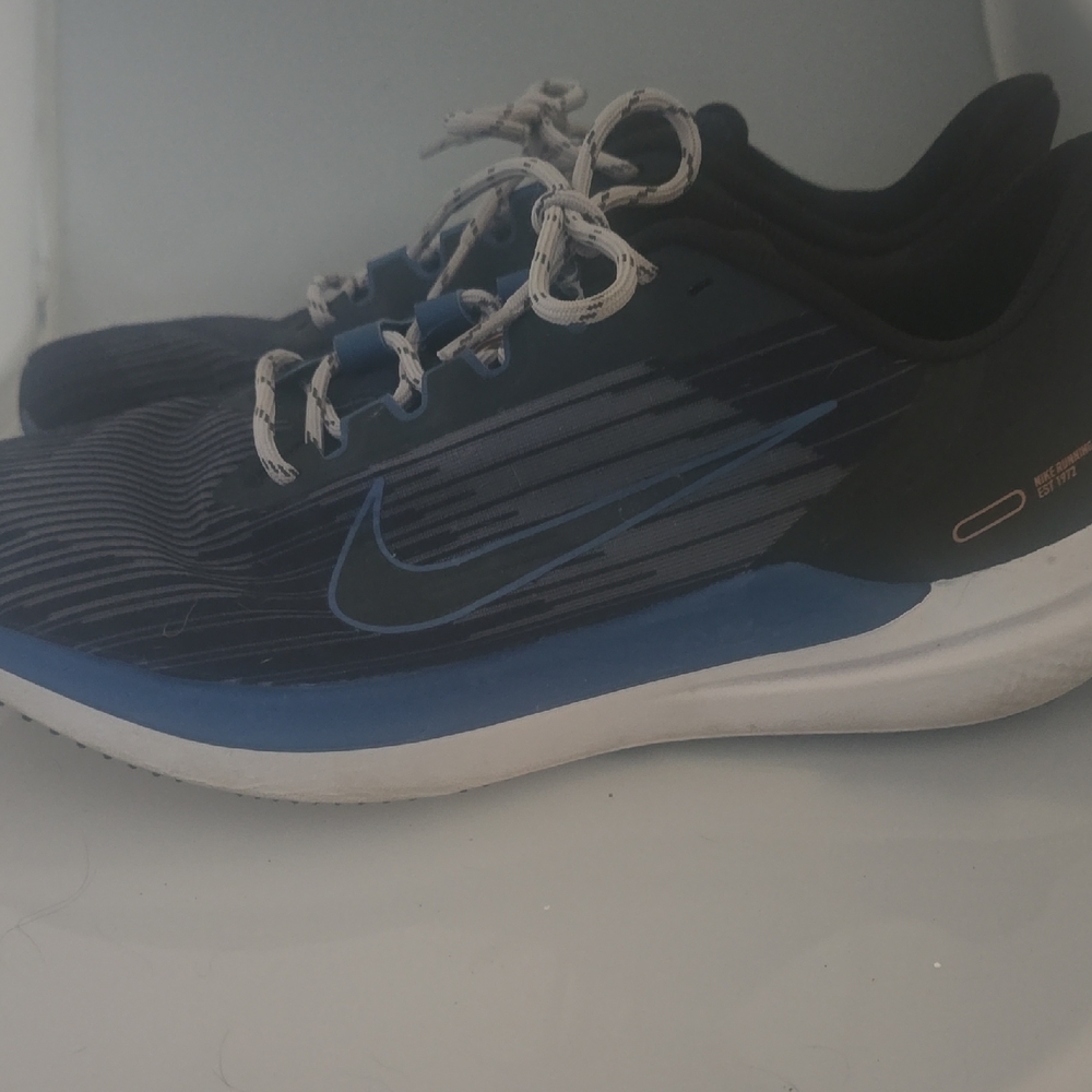 Nike Air Winflow 9 Blue and White Athletic Shoes with Breathable Mesh